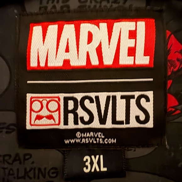 RSVLTS MARVEL DEADPOOL short sleeve collared button down tshirt KunuFLEX - Picture 3 of 4